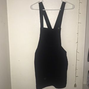 Black corduroy skirt overalls